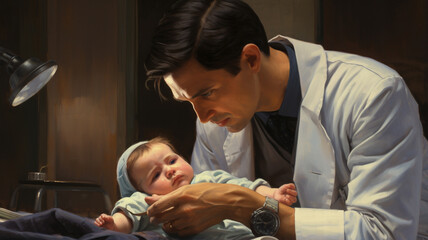 Obraz premium Doctor examining a child