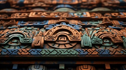 a colorfully painted roof