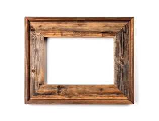 Wooden Photo Frame Isolated On A White Background, Blank For Your Design Or Photography, generative ai