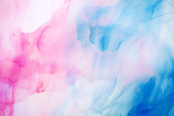 Fototapeta na wymiar A serene blend of blue and pink inks creating a dreamy watercolor texture, ideal for backgrounds.
