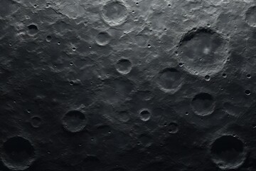 Close-up texture of the moon's surface showing craters and geological features - obrazy, fototapety, plakaty