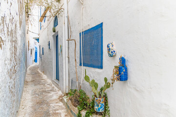 A narrow alley in Hammamet, Tunisia.