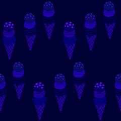 Cartoon seamless ice cream pattern for wrapping paper and fabrics and linens and kids clothes print