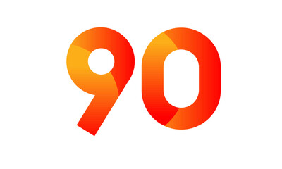 Red Orange Number Modern Fresh Logo