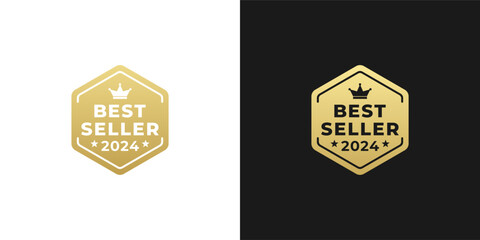 Best Seller 2024 Logo Vector or Best Seller 2024 Label Vector Isolated. Best seller 2024 logo vector for product, print design, apps, websites, and more about best seller product. - obrazy, fototapety, plakaty