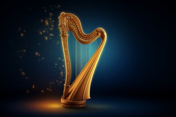 Melodic Harp background music. Lyre classical. Generate Ai