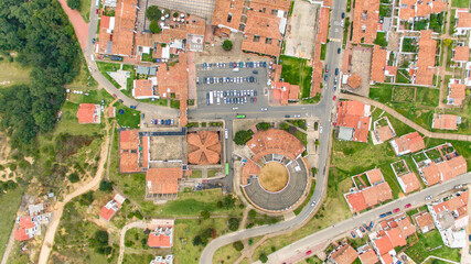 Fototapeta premium Fotografía aérea sobre municipio Guatavita