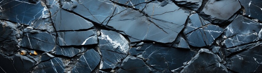 Shattered Blue Glass: A Dramatic and Mysterious Close-Up View