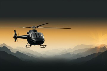 Fototapeta na wymiar Intricate Helicopter mockup background. Sky aerospace. Generate Ai