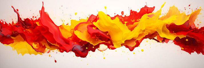 RED AND YELLOW PAINT SPLASHES. legal AI