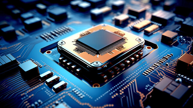 INFORMATION TECHNOLOGY. COMPUTER BOARD WITH CHIP. legal AI