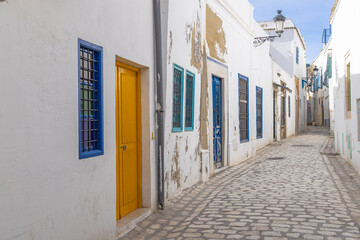 A narrow cobbled alley near the Tunis Souk.