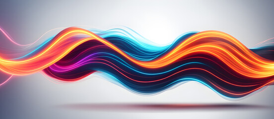 Neon Light Waves Abstract Art Background Design Digital Graphic Banner Website Poster Gift Card Template