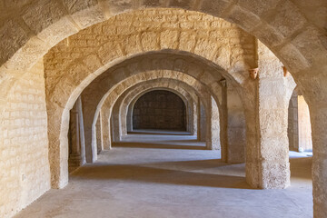 Fototapeta na wymiar Interior view of the Ribat of Sousse.