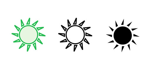 Sun icon set. Brightness Icon vector