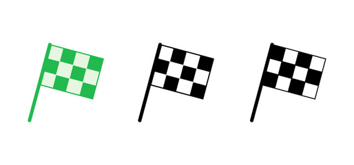 Racing flag icon set. race flag icon.Checkered racing flag icon