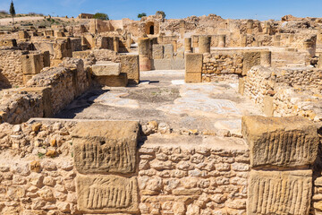 Roman ruins at the Uthina archaeological site.