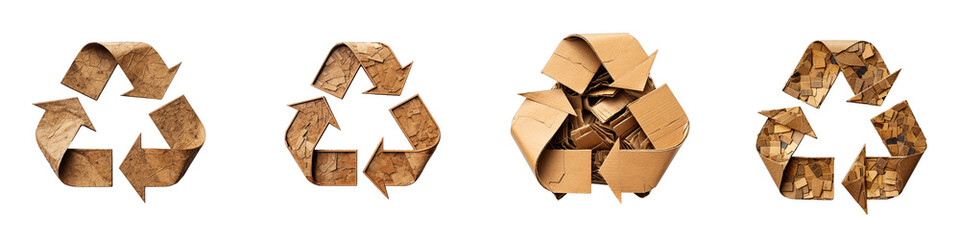 Cardboard recycling symbol   Hyperrealistic Highly Detailed Isolated On Transparent Background Png File