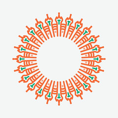 round frame on a white background
