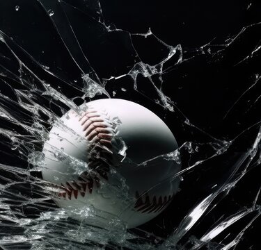 Baseball Suspended in a Glass Creating an Abstract and Captivating Generative AI