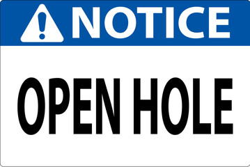 Notice Sign Open Holes