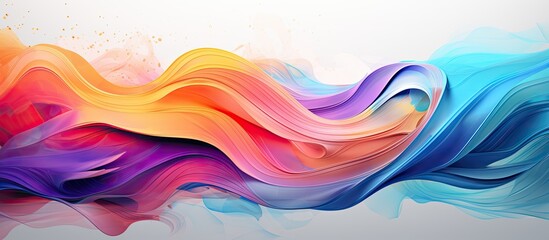 The digital art piece showcased an abstract illustration with a burst of vibrant and colorful hues, blending geometric shapes with a wave-like texture, creating a visually striking design. The