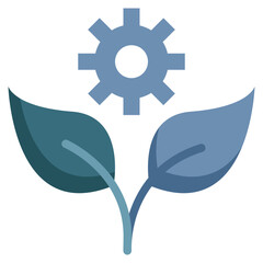 gear wheel leaf plant growing seedling nature environment flat style