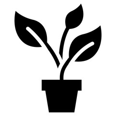 nature tree seedling sprout plant environment solid glyph