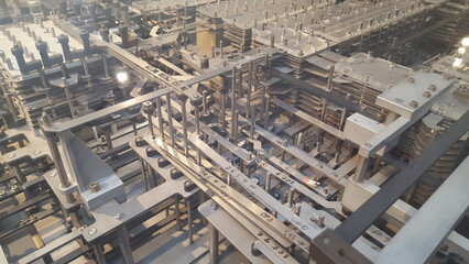 Image of a mechanical processor, ancestor of microprocessors today at the Technical museum, Berlin