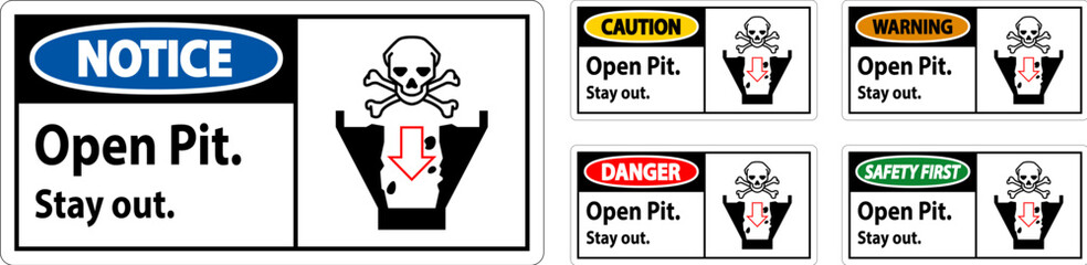 Warning Sign Open Pit, Stay Out