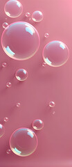 Pink Soap Bubbles Digital Background Design Graphic Banner Website Flyer Ads Gift Card Template