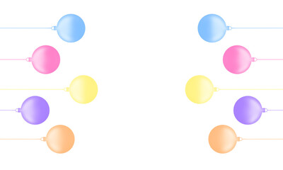 Colored christmas balls hanging horizontally