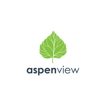 Best abstract aspen leaf natural logo vector graphic design