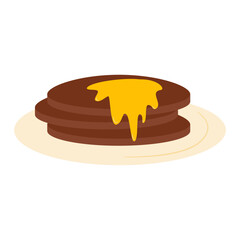 Pancake vector illustration. Cute flat vector illustration with dessert theme. Food.