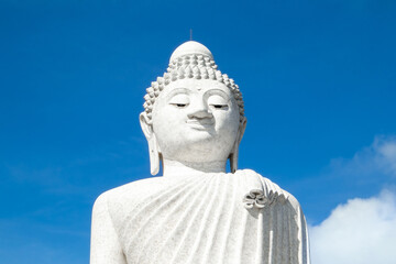 Fototapeta na wymiar Phuket Big Buddha - The Great Buddha of Phuket white marble statue