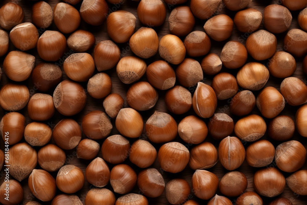 Poster matching identical nut background. group shell. generate ai