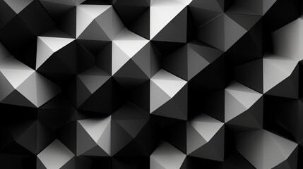 A monochrome geometric patterned wallpaper in black and white