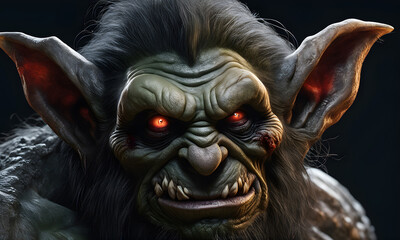 Ugly Troll Portrait Background Image Digital Photography Banner Website Poster Halloween Card Template