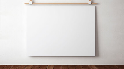 White board hanging on wall. Generative AI