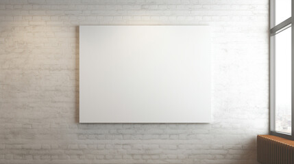 White board hanging on wall. Generative AI