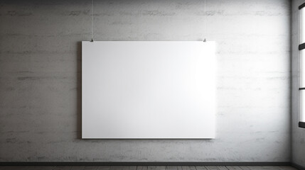 White board hanging on wall. Generative AI