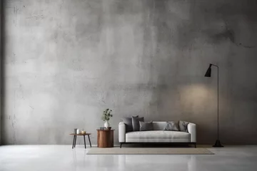Deurstickers A cool, ash grey wall with a sleek, concrete texture © insta_photos