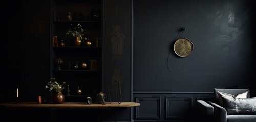 A dark charcoal-painted wall with a matte finish.