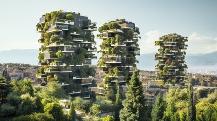 Urban vertical forests advanced technology innovative green architecture air purifying facades