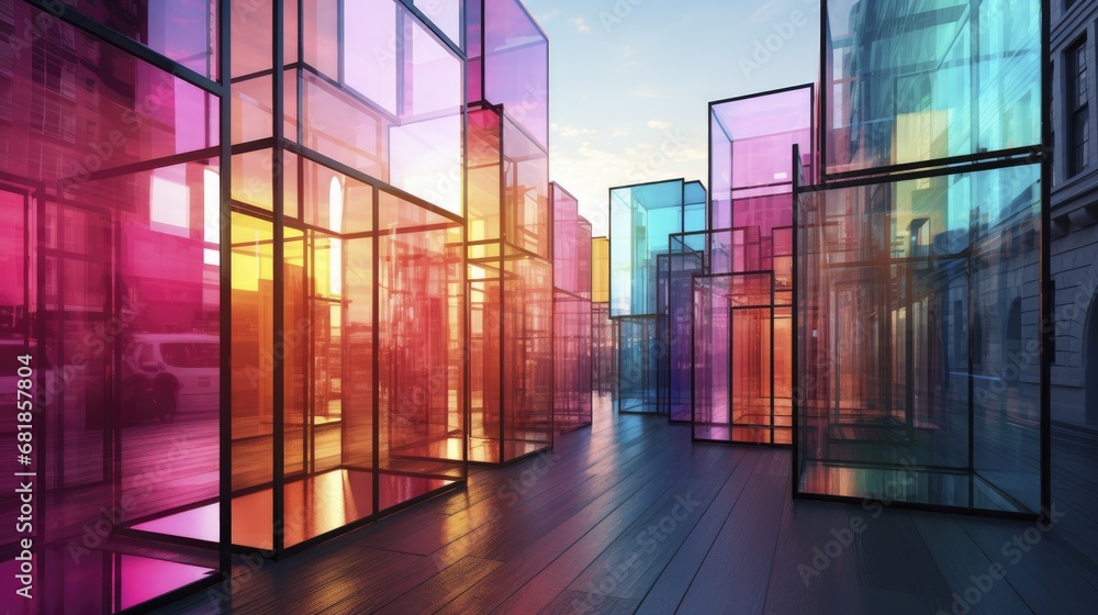 Poster smart windows advanced technology innovative dynamic glass energy efficiency futuristic architecture