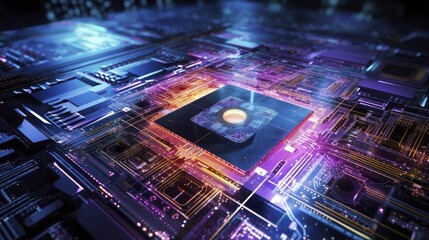 Obraz premium Quantum computing advanced technology innovative superposition based processing groundbreaking