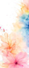 Obraz premium Abstract Watercolor Flower Painting Background Art Illustration Postcard Digital Artwork Banner Website Flyer Ads Gift Card Template
