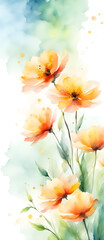 Fototapeta premium Abstract Watercolor Flower Painting Background Art Illustration Postcard Digital Artwork Banner Website Flyer Ads Gift Card Template