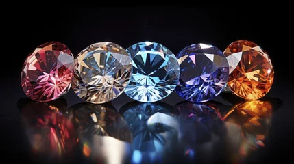 Foto auf Leinwand Lab grown diamonds advanced technology innovative gemstone production synthetic crystals sustainable © Niki