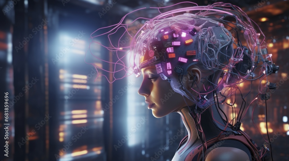 Poster brain computer interfaces advanced technology innovative neural connections mind control futuristic